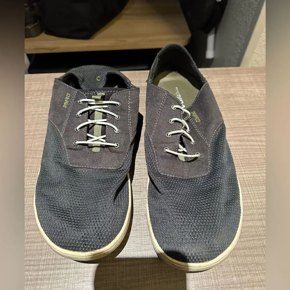 OluKai Black  Sneakers with Breathable Mesh and White Laces